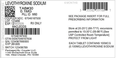 Label (33342 397 44 Levothyroxine 0.1mg 67046 1679 30)
